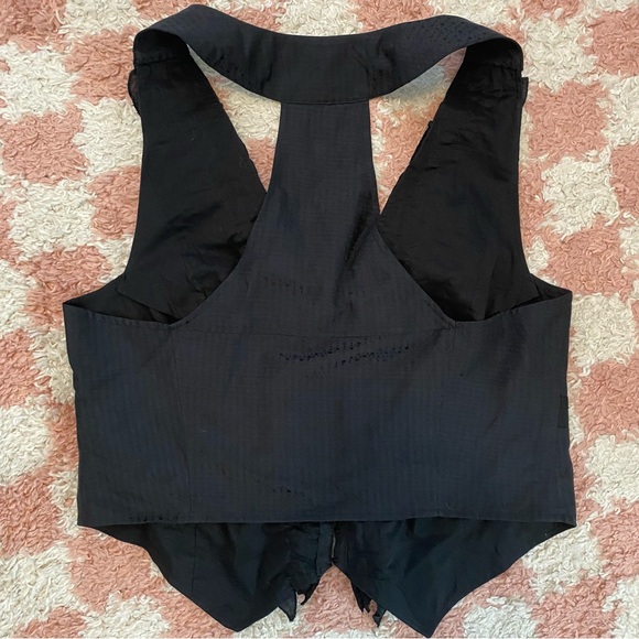 2000s Guess by Marciano Black Vest Waistcoat Corset Top Sz L - Picture 2 of 8